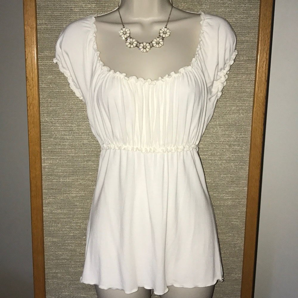 💜2/$14💜MAX STUDIO on/off shoulder peasant top - Picture 2 of 8